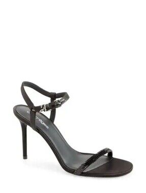 COURREGES AC Stud Sequin Sandals Heels Black Women's EU 40 US 9 Org $920